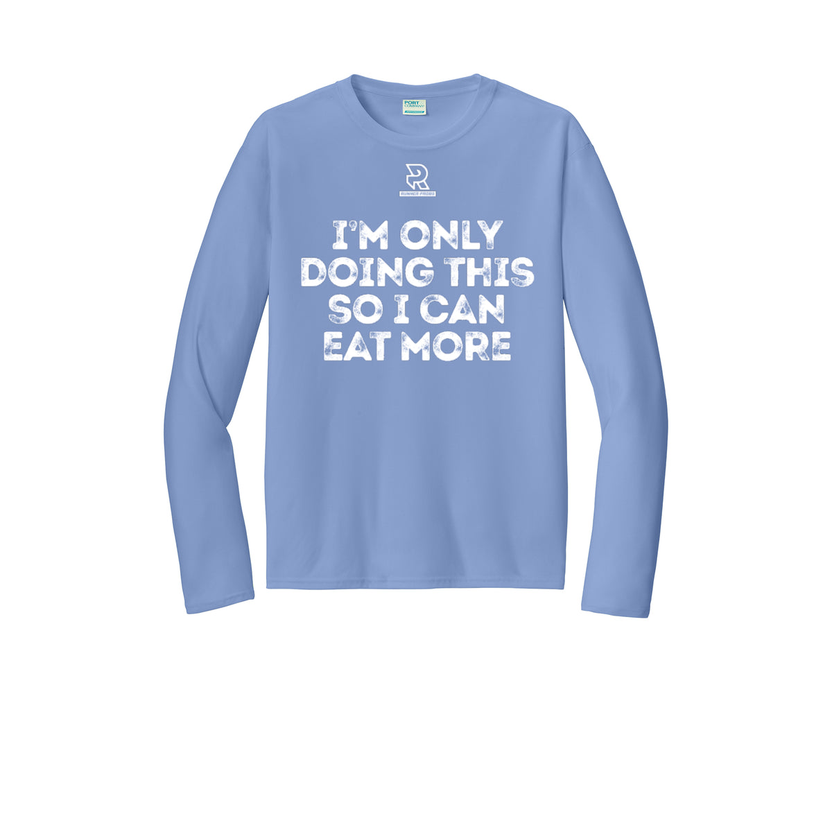 EAT MORE (White) - Long Sleeve Performance Tee