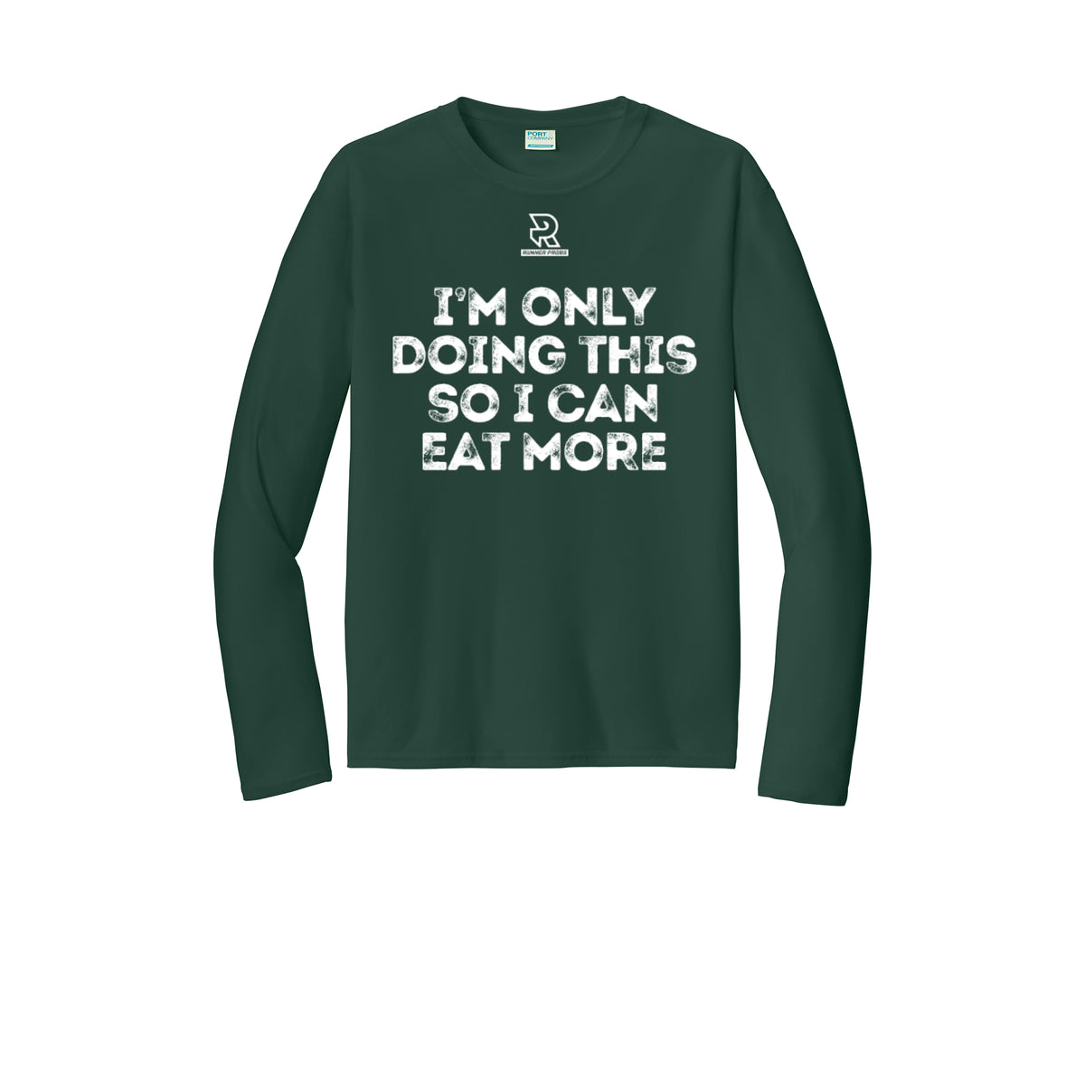 EAT MORE (White) - Long Sleeve Performance Tee