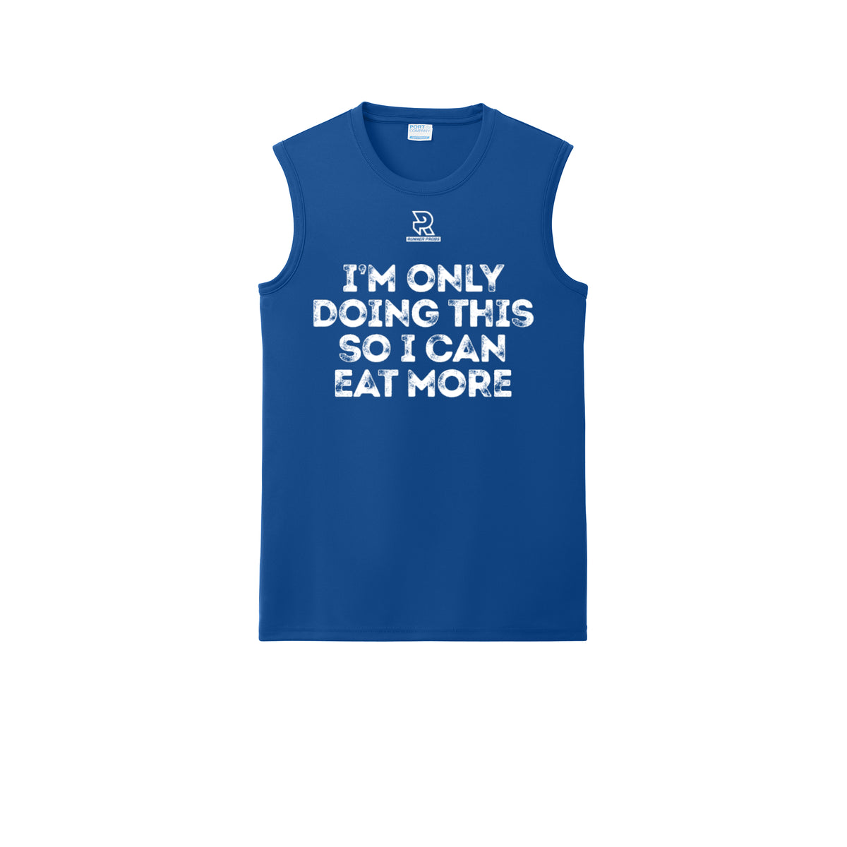 EAT MORE (White) - Sleeveless Performance Tee