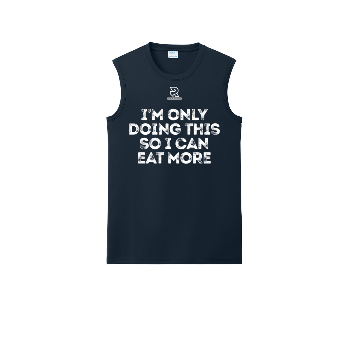 EAT MORE (White) - Sleeveless Performance Tee