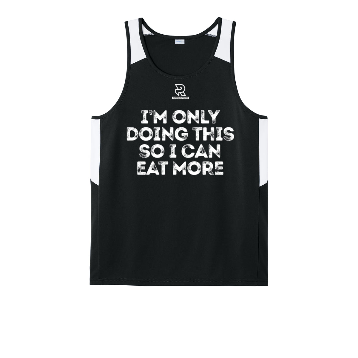 EAT MORE (White) - Mens Club Track Tank