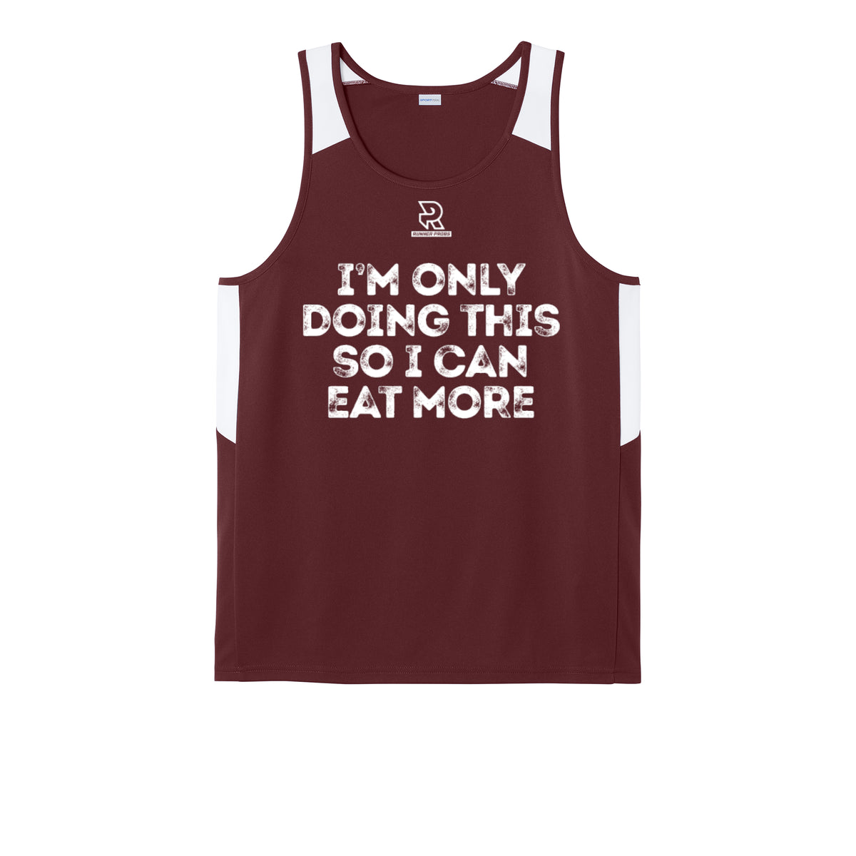 EAT MORE (White) - Mens Club Track Tank