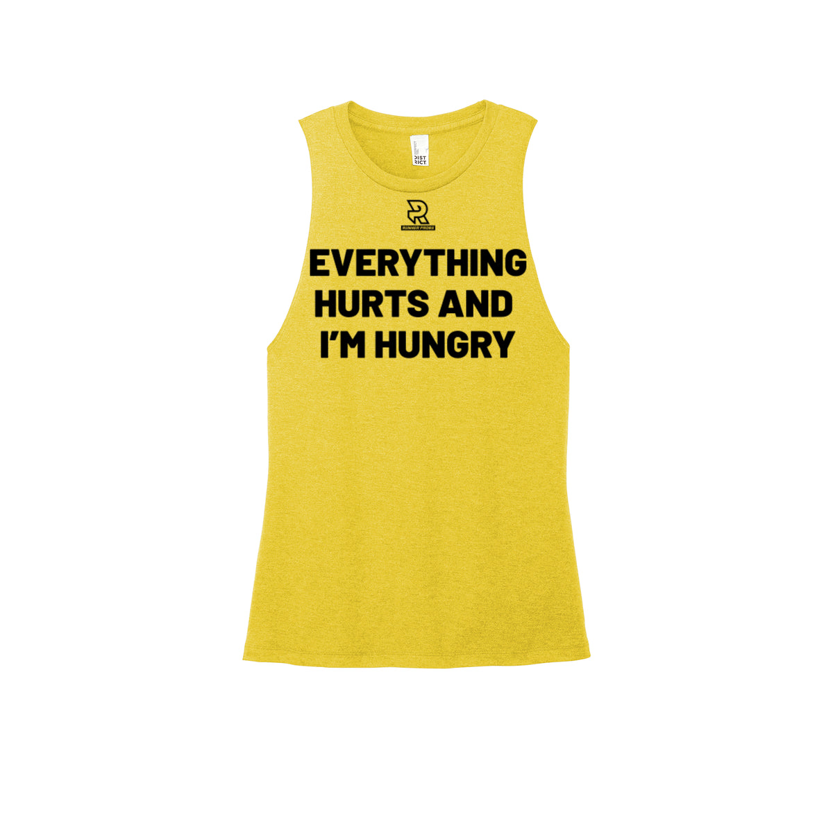 EVERYTHING HURTS AND I'M HUNGRY (Black) - Womens Perfect Tri Muscle Tank