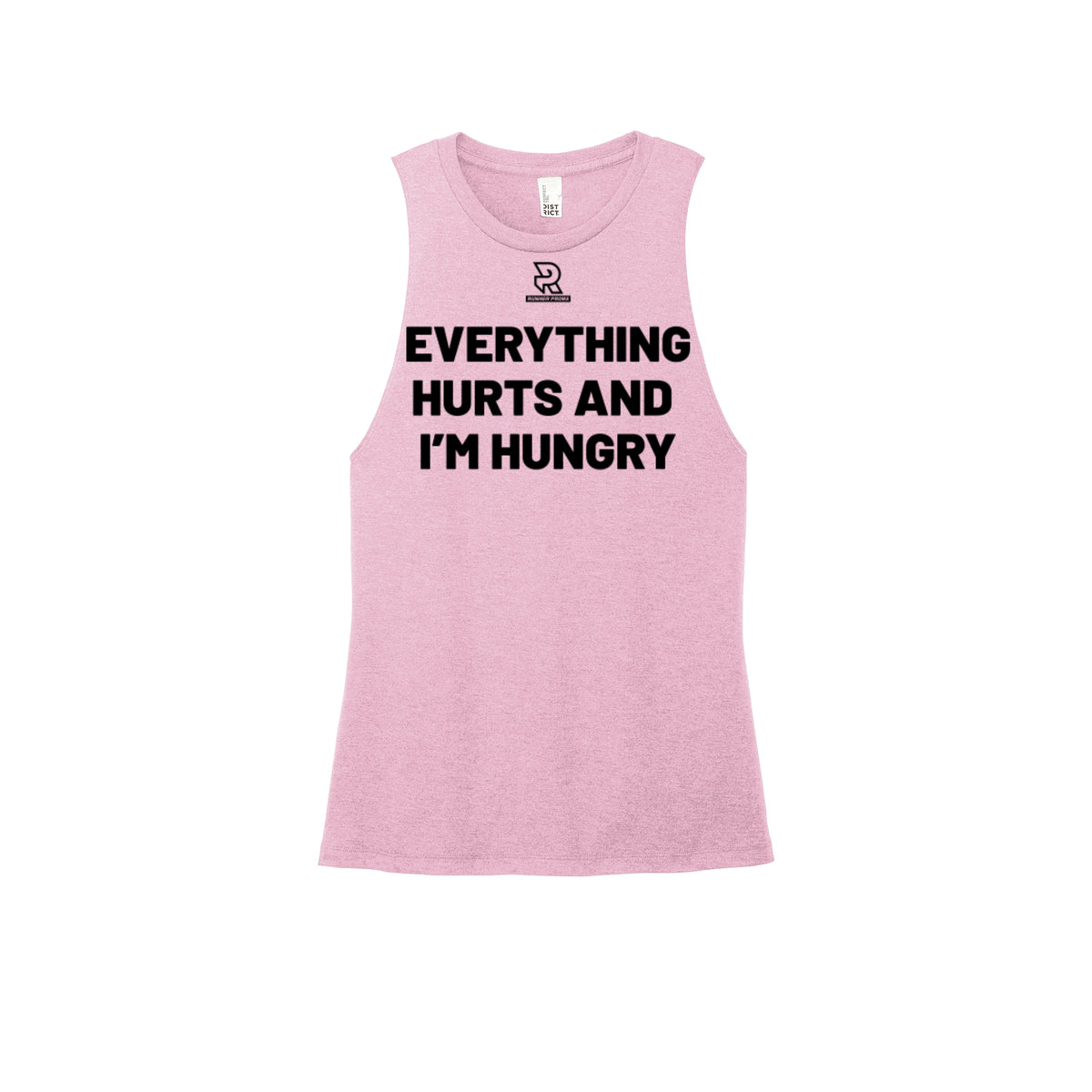 EVERYTHING HURTS AND I'M HUNGRY (Black) - Womens Perfect Tri Muscle Tank
