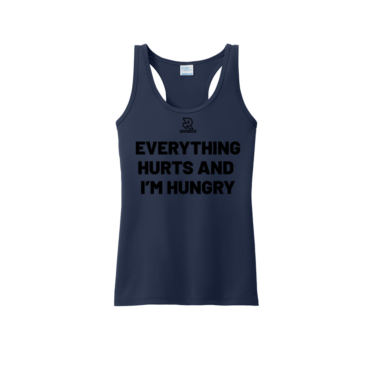 EVERYTHING HURTS AND I'M HUNGRY (Black) - Womens Performance Tank