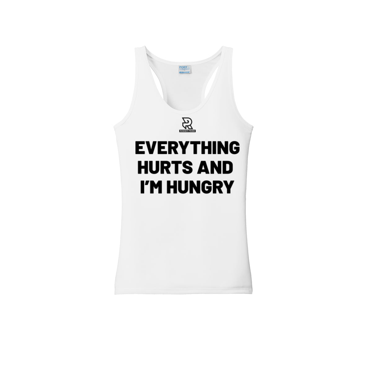 EVERYTHING HURTS AND I'M HUNGRY (Black) - Womens Performance Tank