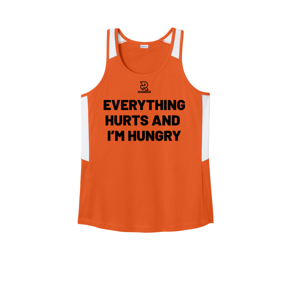 EVERYTHING HURTS AND I'M HUNGRY (Black) - Womens Club Track Tank