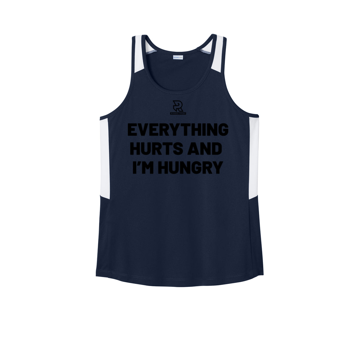 EVERYTHING HURTS AND I'M HUNGRY (Black) - Womens Club Track Tank