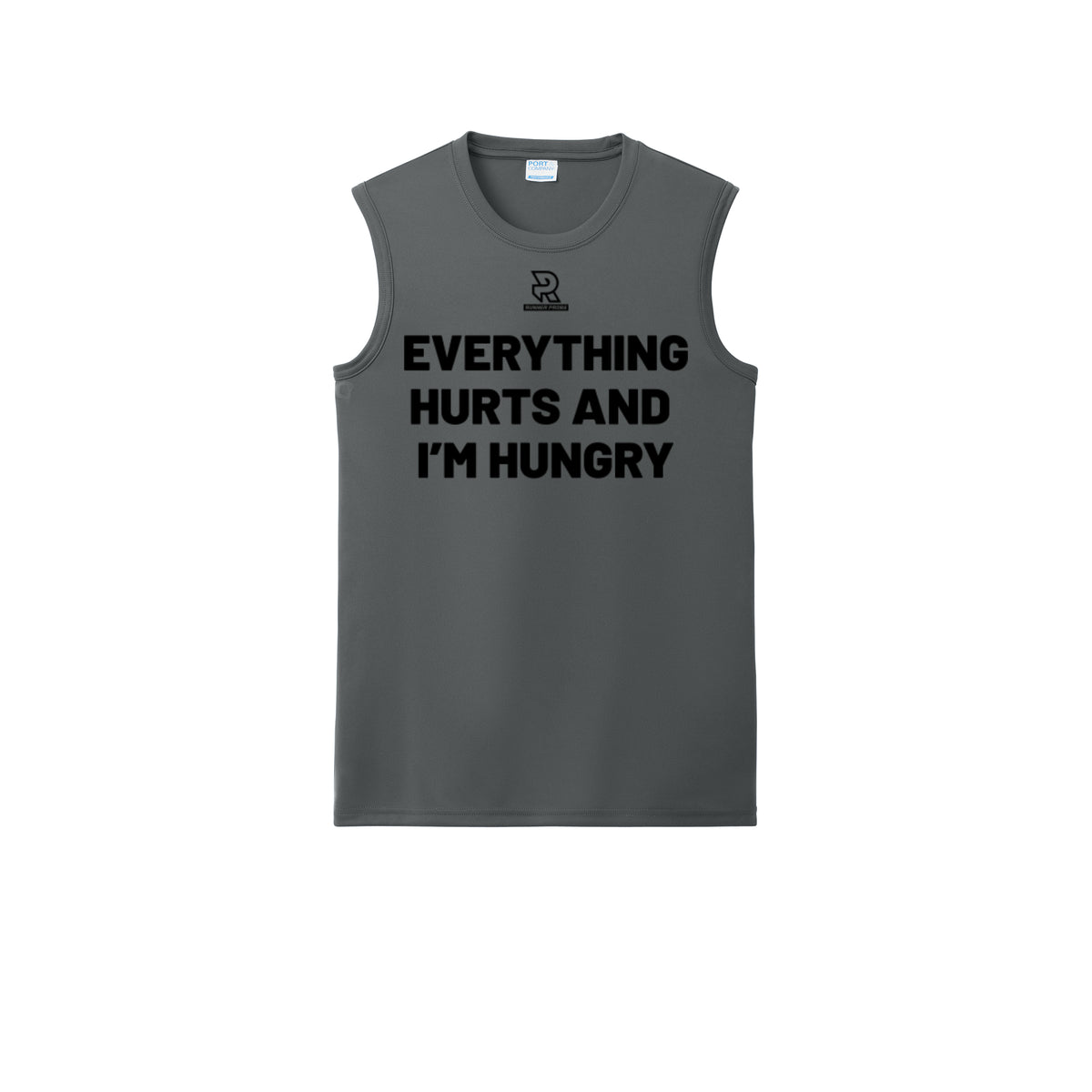 EVERYTHING HURTS AND I'M HUNGRY (Black) - Sleeveless Performance Tee