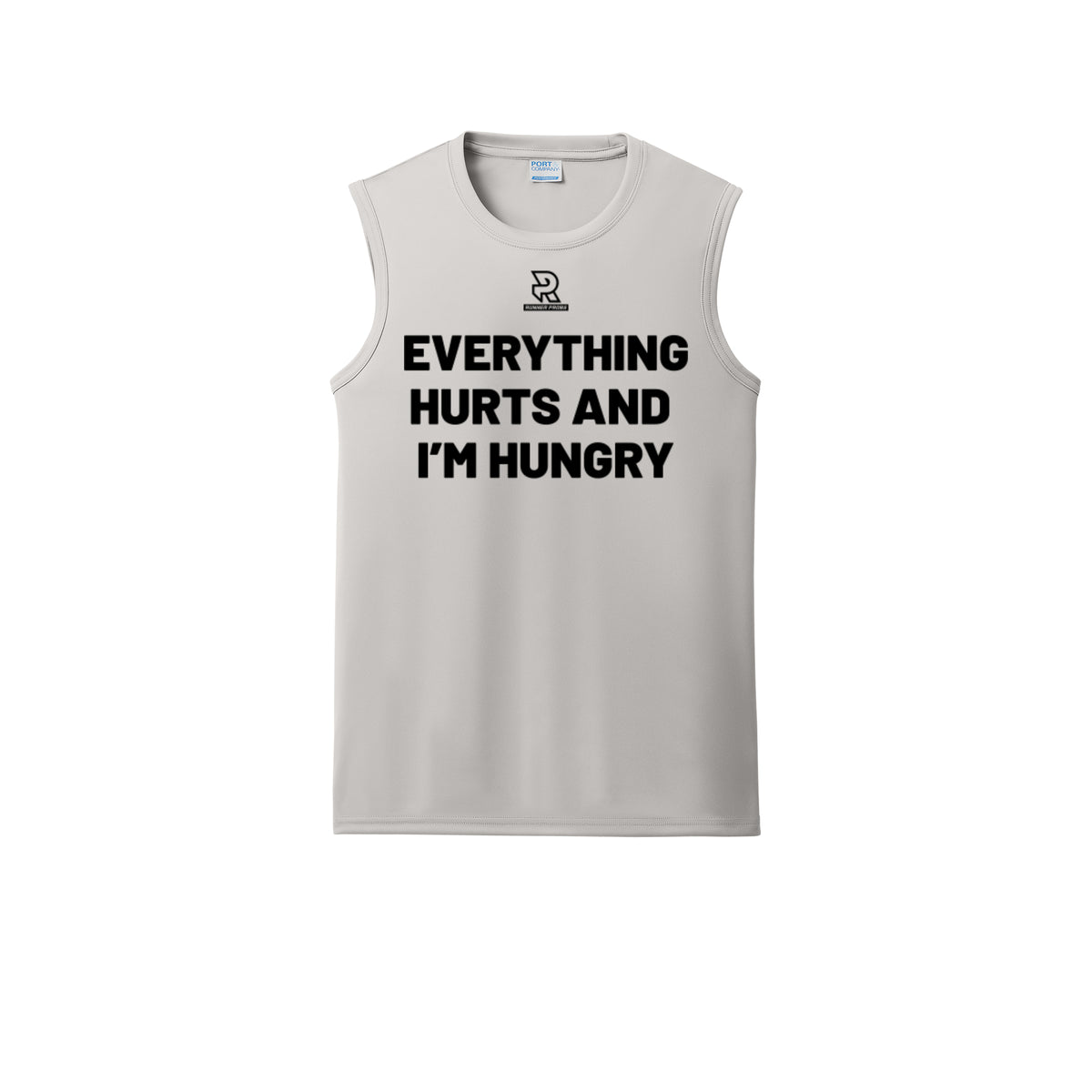 EVERYTHING HURTS AND I'M HUNGRY (Black) - Sleeveless Performance Tee