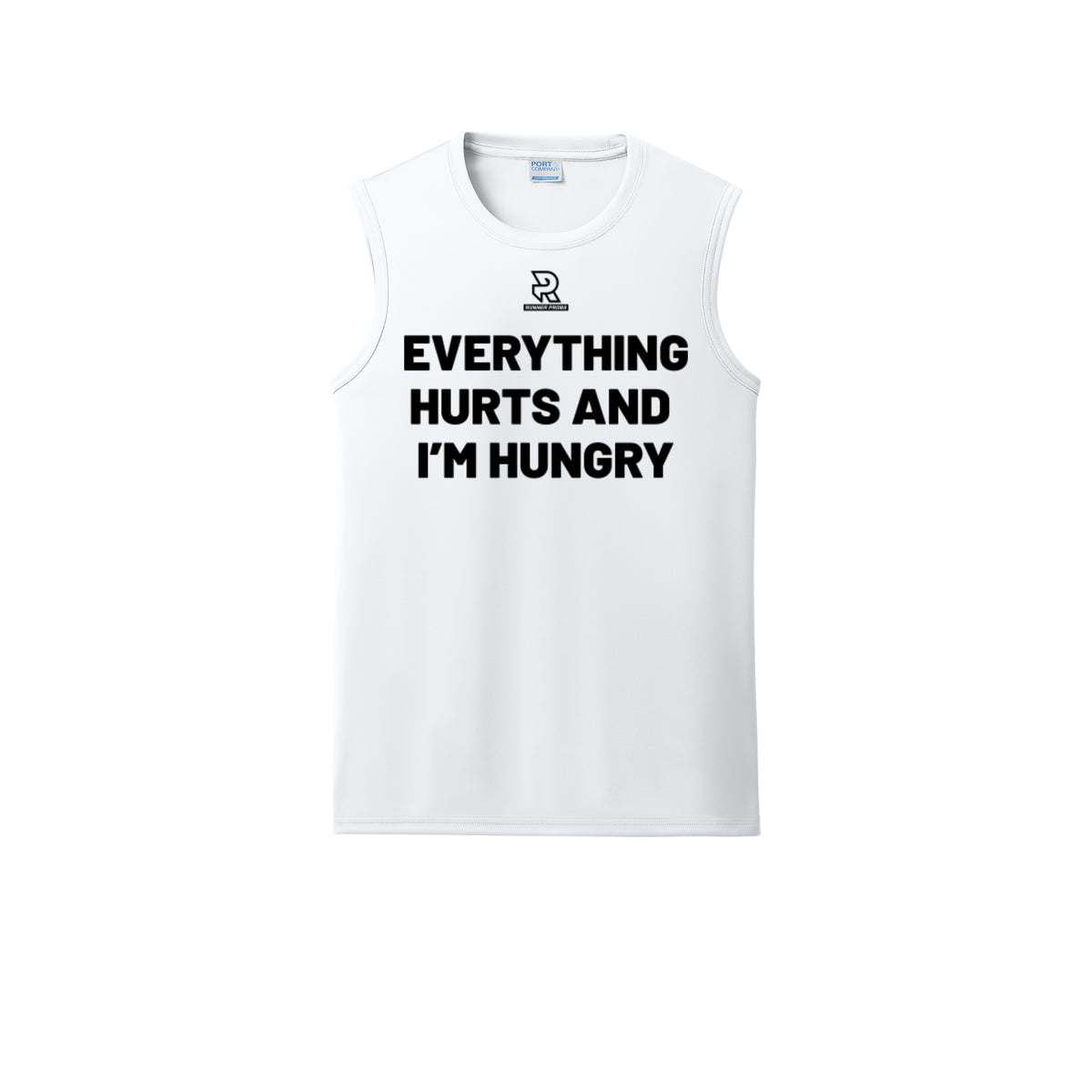 EVERYTHING HURTS AND I'M HUNGRY (Black) - Sleeveless Performance Tee