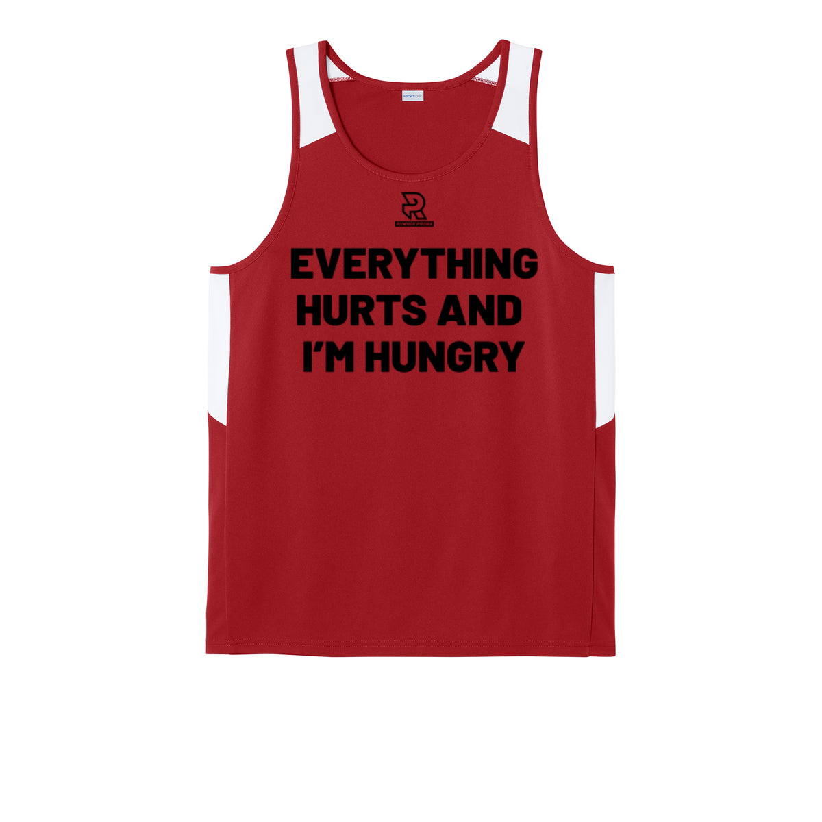 EVERYTHING HURTS AND I'M HUNGRY (Black) - Mens Club Track Tank