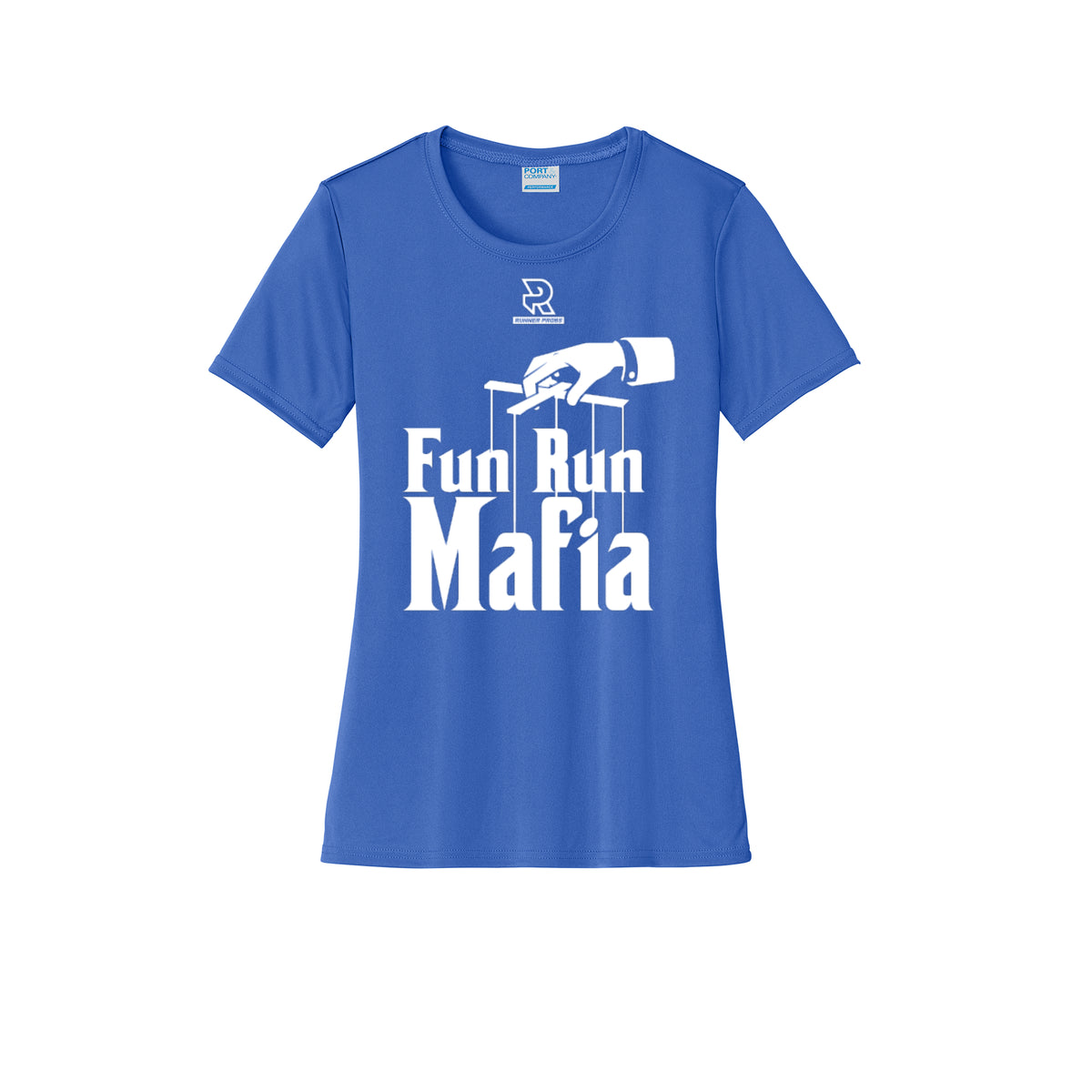FUN RUN MAFIA(White) - Womens Short Sleeve Performance Tee
