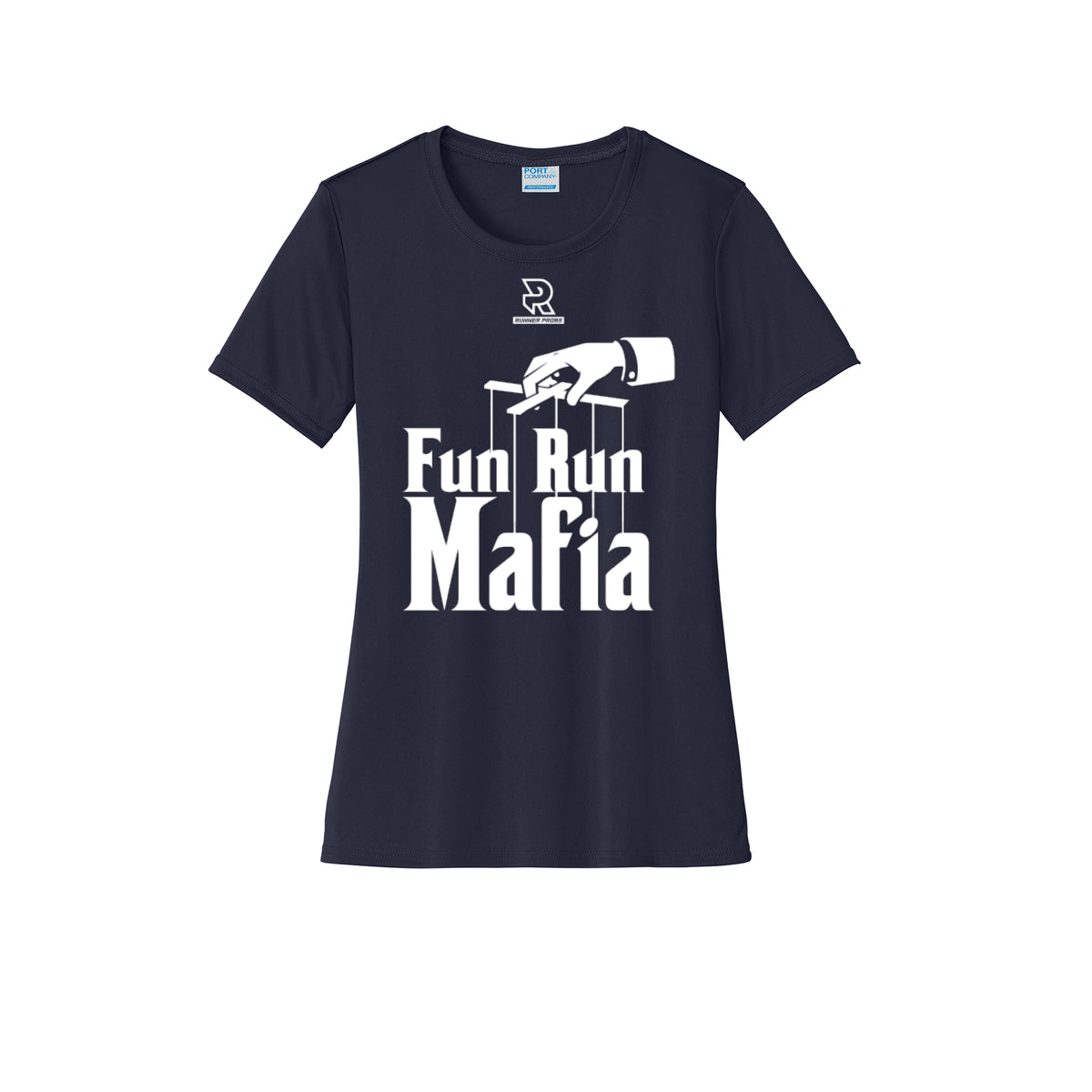 FUN RUN MAFIA(White) - Womens Short Sleeve Performance Tee