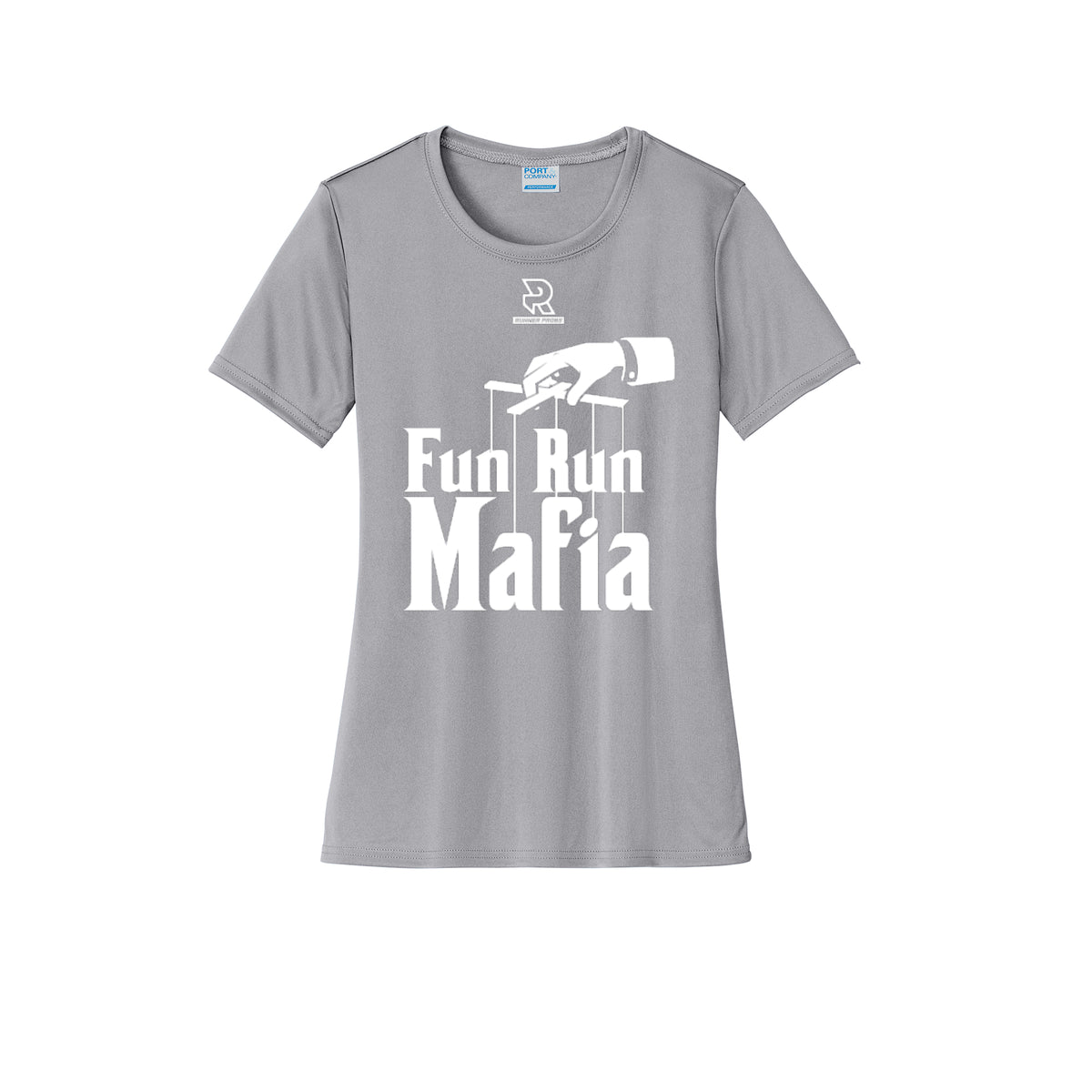 FUN RUN MAFIA(White) - Womens Short Sleeve Performance Tee