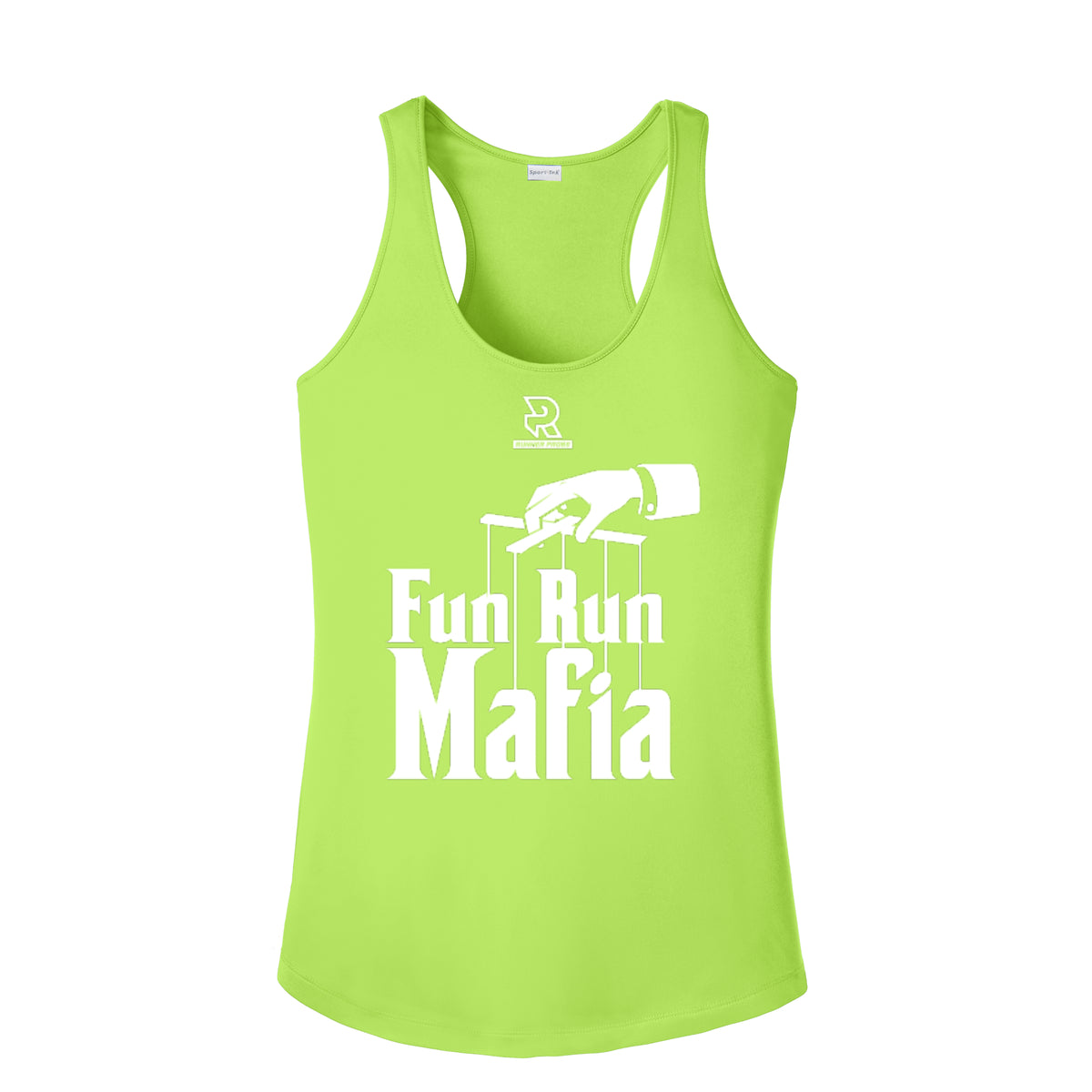 FUN RUN MAFIA(White) - Womens Competitor Racerback Tank
