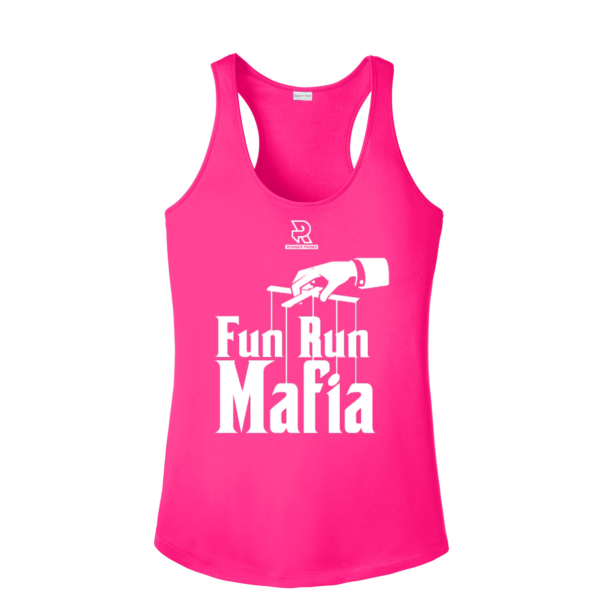 FUN RUN MAFIA(White) - Womens Competitor Racerback Tank