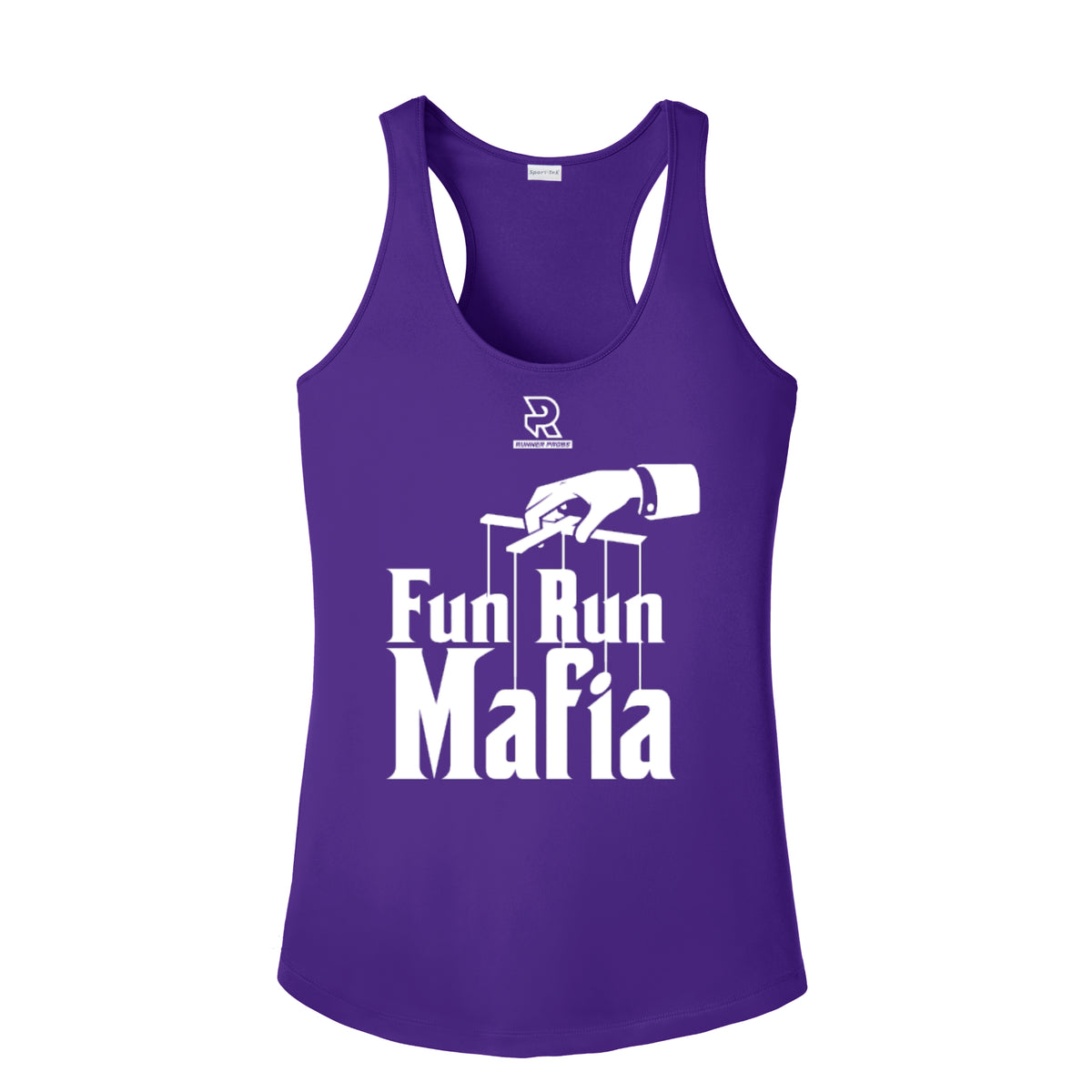 FUN RUN MAFIA(White) - Womens Competitor Racerback Tank