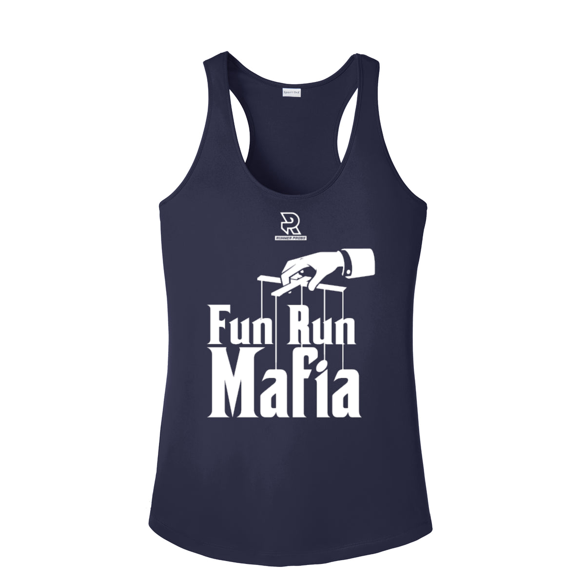FUN RUN MAFIA(White) - Womens Competitor Racerback Tank