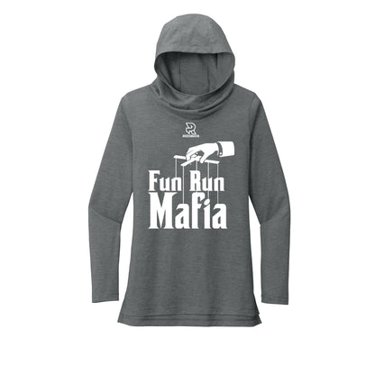 FUN RUN MAFIA(White) - Womens Tri-Blend Long Sleeve Hoodie