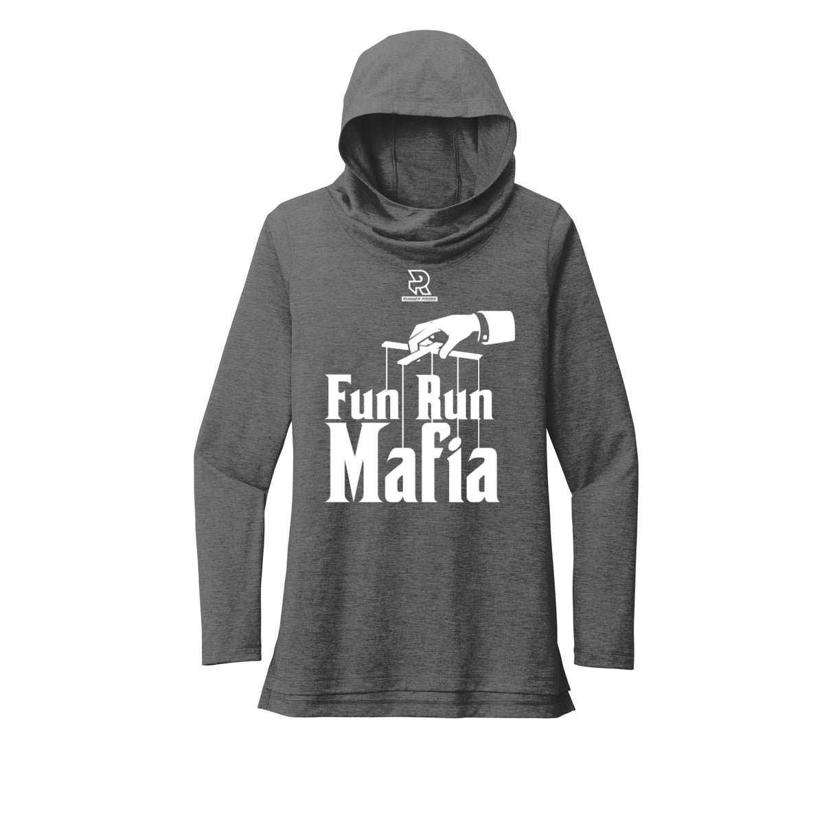 FUN RUN MAFIA(White) - Womens Tri-Blend Long Sleeve Hoodie