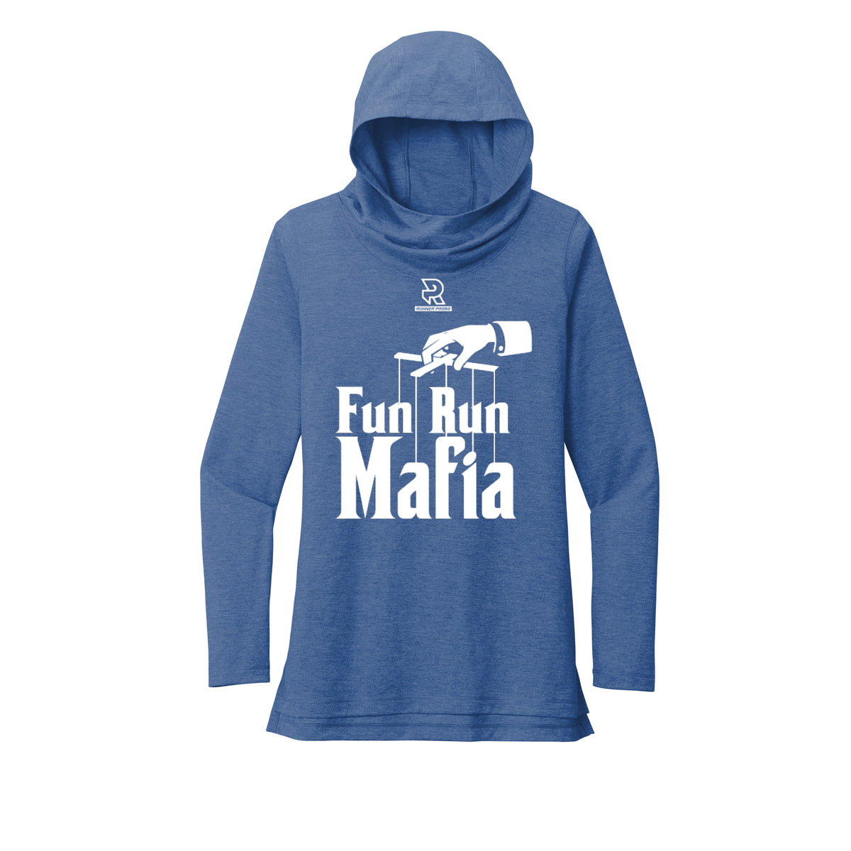 FUN RUN MAFIA(White) - Womens Tri-Blend Long Sleeve Hoodie