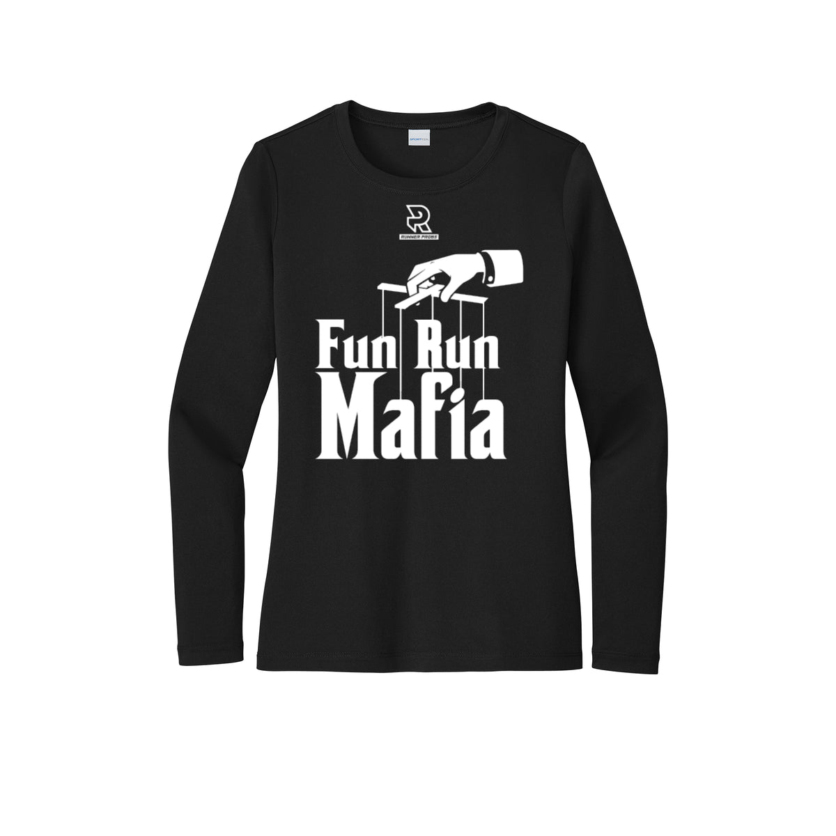 FUN RUN MAFIA (White) - Womens Pro Long Sleeve Performance Tee