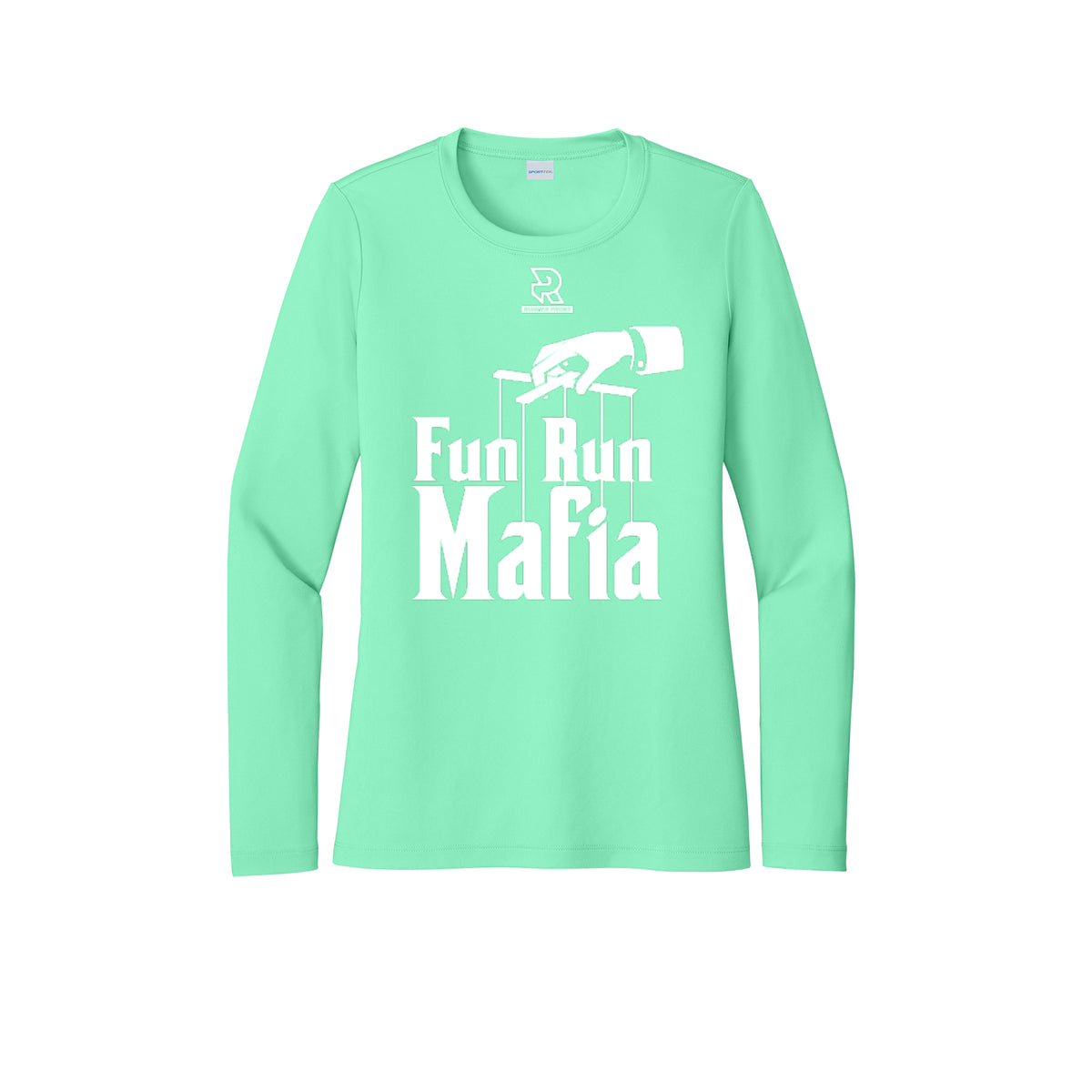 FUN RUN MAFIA (White) - Womens Pro Long Sleeve Performance Tee