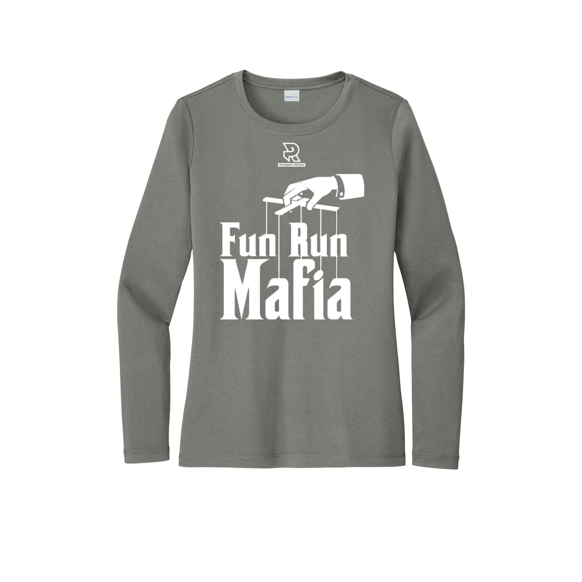 FUN RUN MAFIA (White) - Womens Pro Long Sleeve Performance Tee
