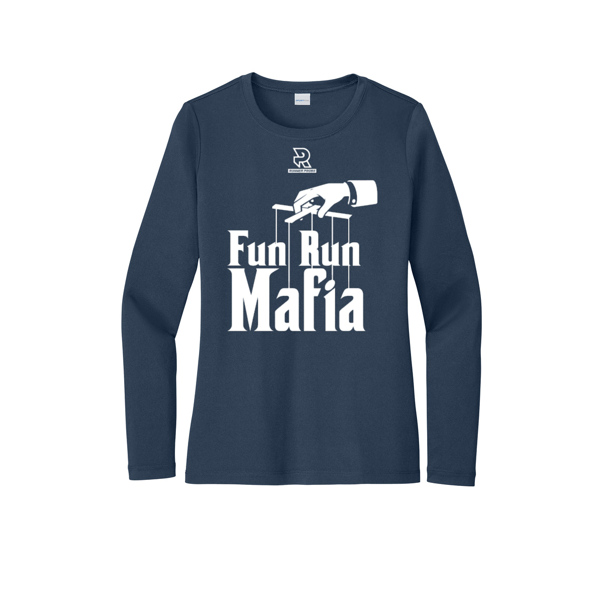 FUN RUN MAFIA (White) - Womens Pro Long Sleeve Performance Tee