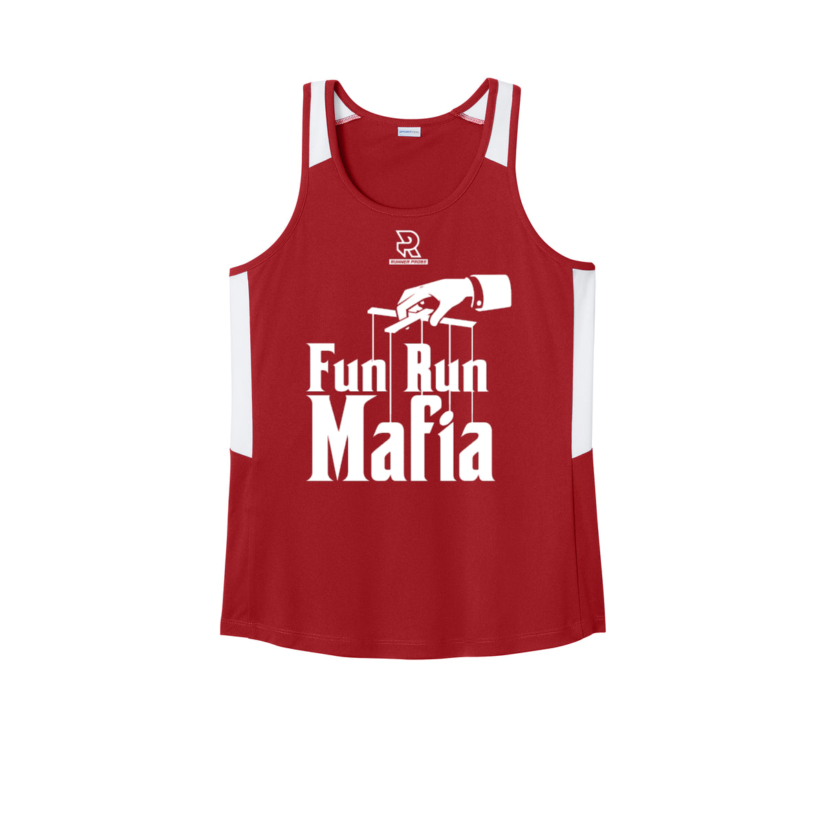 FUN RUN MAFIA(White) - Womens Club Track Tank