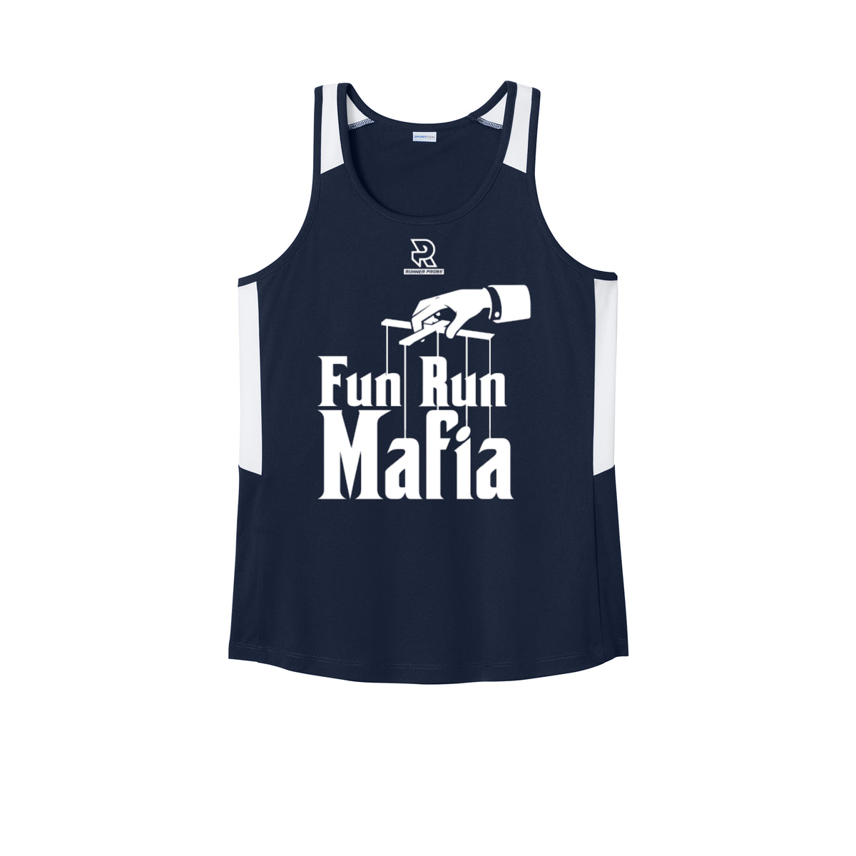 FUN RUN MAFIA(White) - Womens Club Track Tank