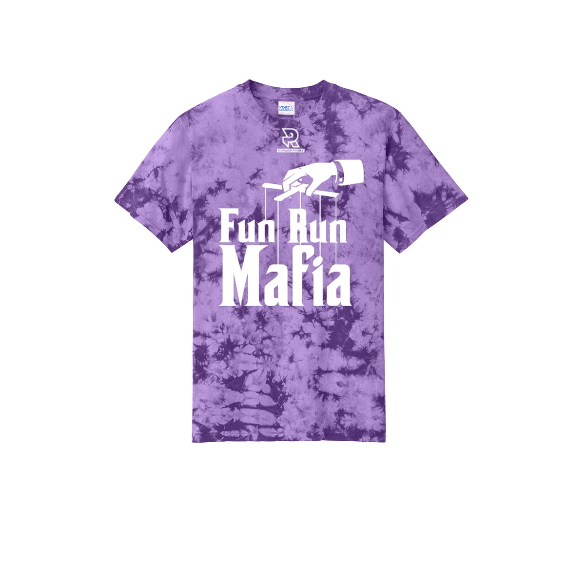 FUN RUN MAFIA(White) - Short Sleeve Tie Dye Cotton Tee