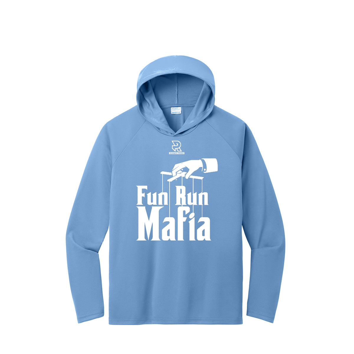 FUN RUN MAFIA(White) - Long Sleeve Hooded Performance Tee