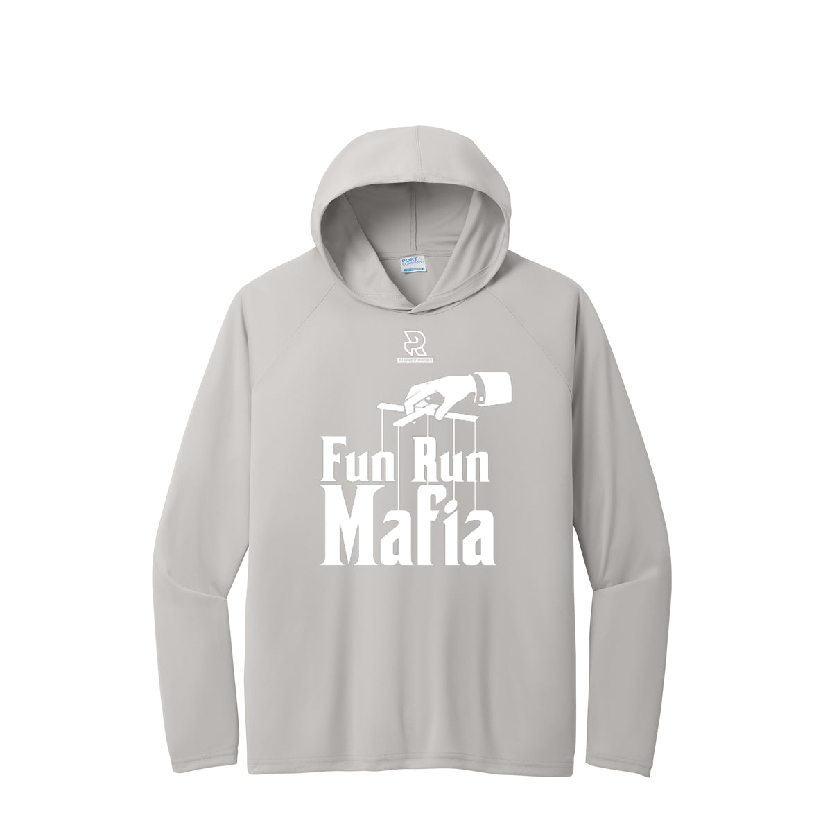 FUN RUN MAFIA(White) - Long Sleeve Hooded Performance Tee