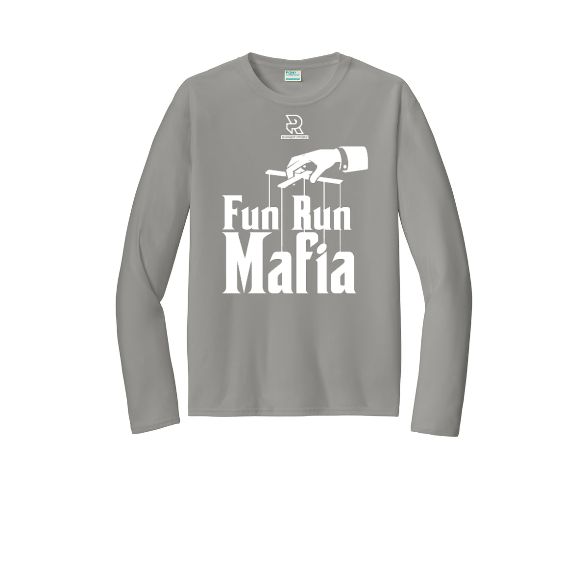 FUN RUN MAFIA(White) - Long Sleeve Performance Tee