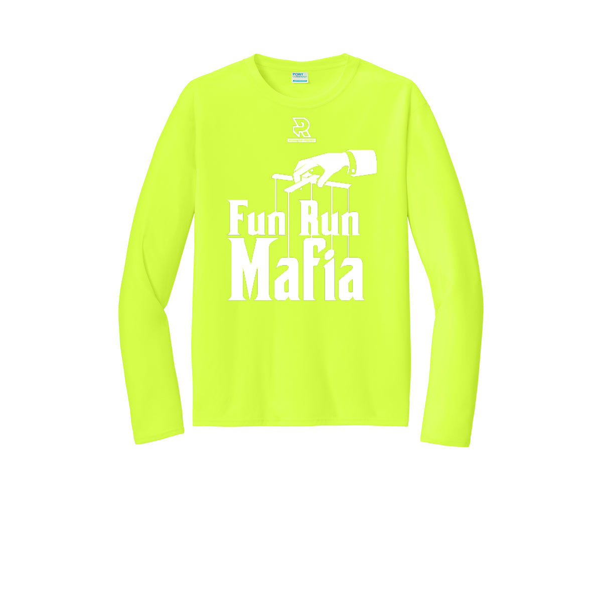 FUN RUN MAFIA(White) - Long Sleeve Performance Tee