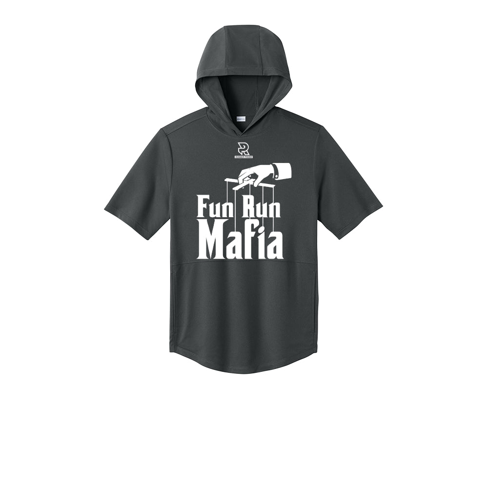 FUN RUN MAFIA(White) - Short Sleeve Performance Hoodie