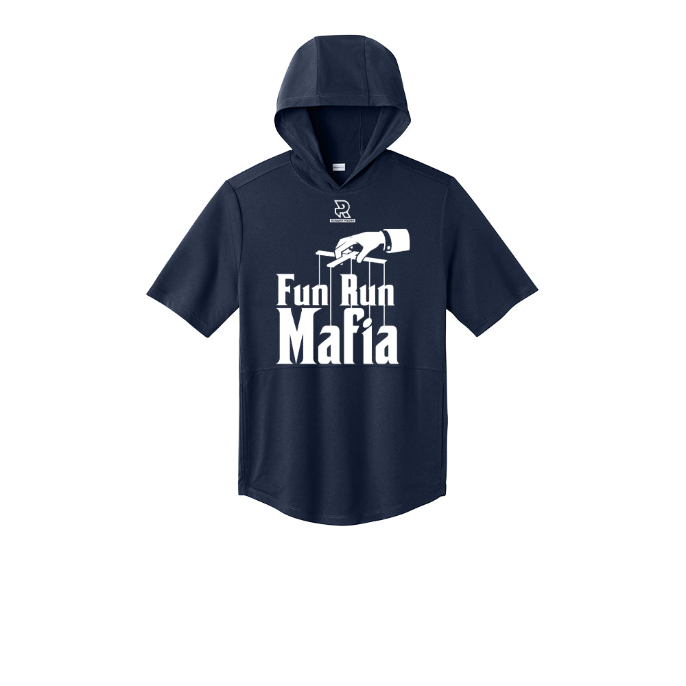 FUN RUN MAFIA(White) - Short Sleeve Performance Hoodie
