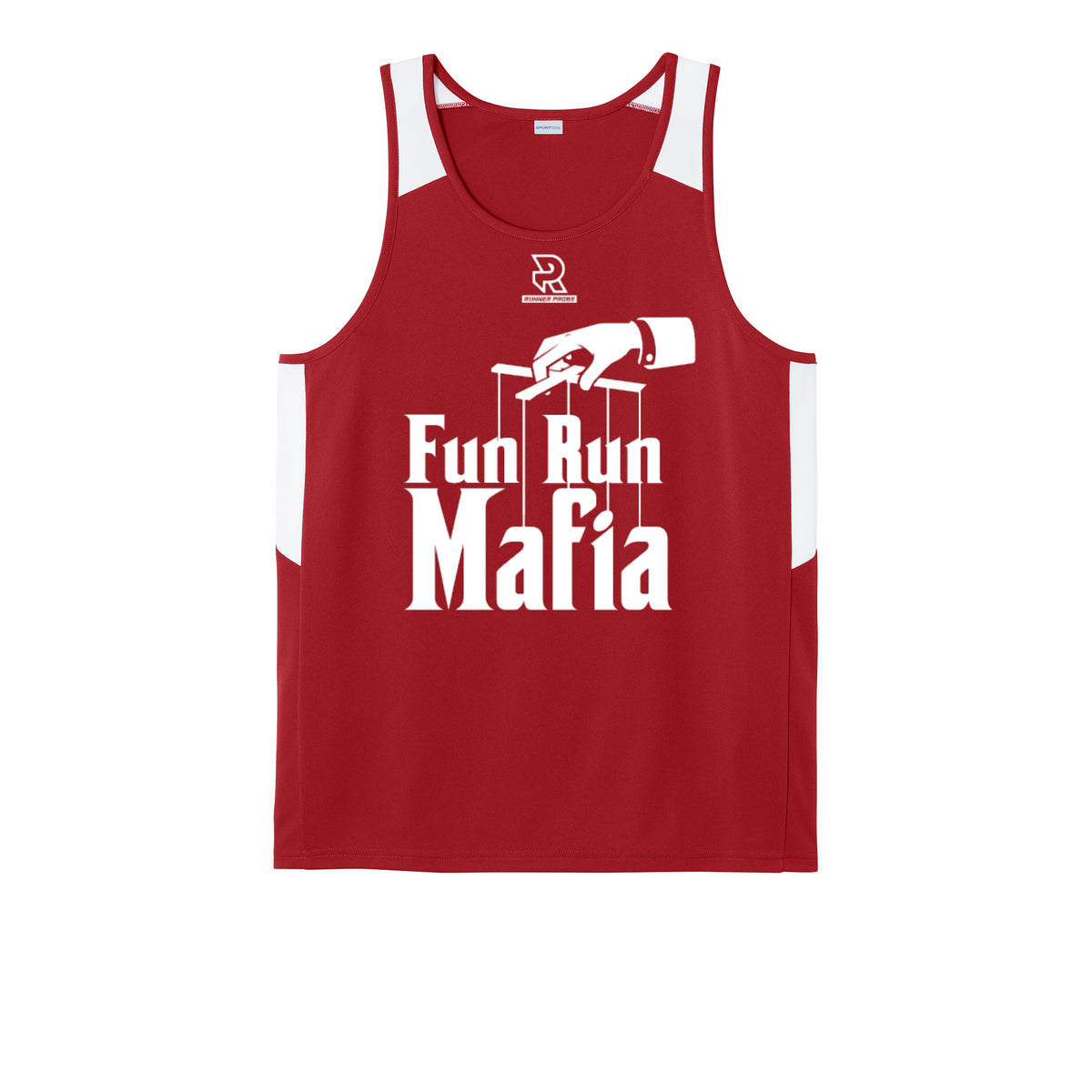 FUN RUN MAFIA(White) - Mens Club Track Tank