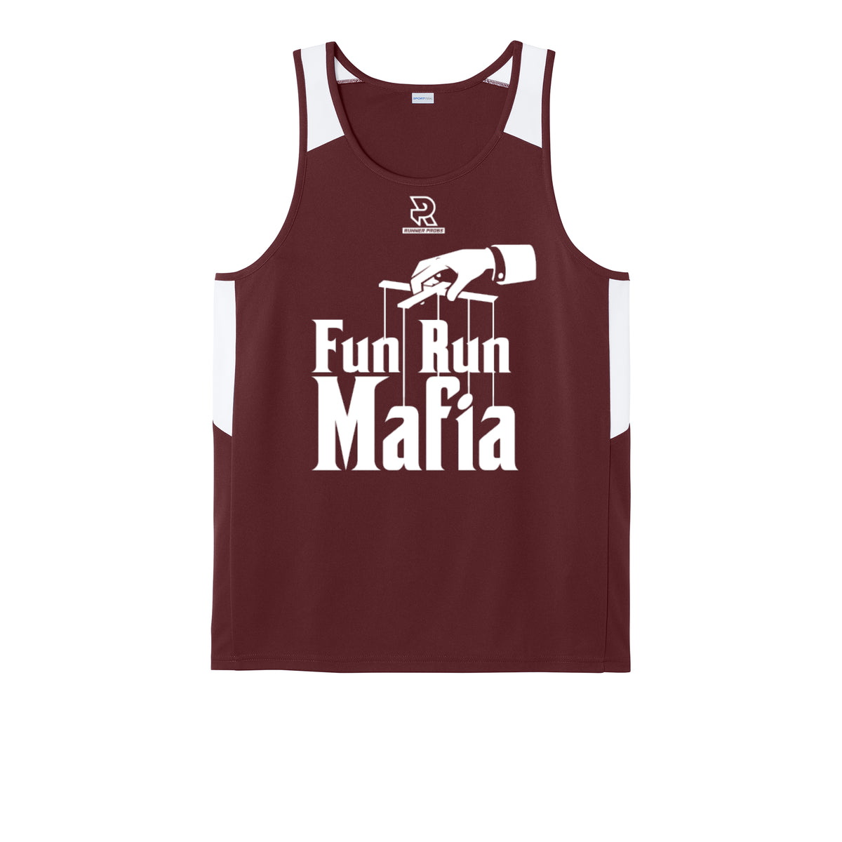 FUN RUN MAFIA(White) - Mens Club Track Tank
