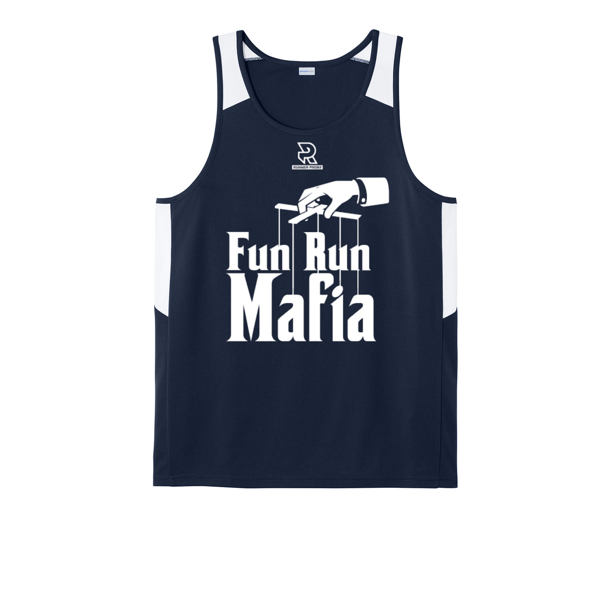 FUN RUN MAFIA(White) - Mens Club Track Tank