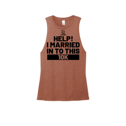 HELP! I MARRIED INTO THIS 10K (Black) - Womens Perfect Tri Muscle Tank