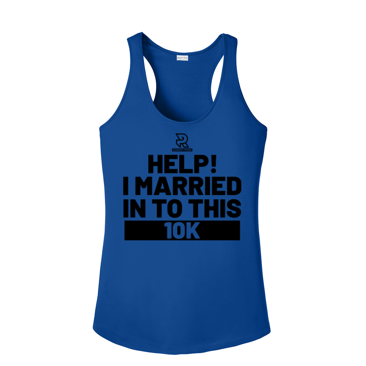 HELP! I MARRIED INTO THIS 10K (Black) - Womens Competitor Racerback Tank