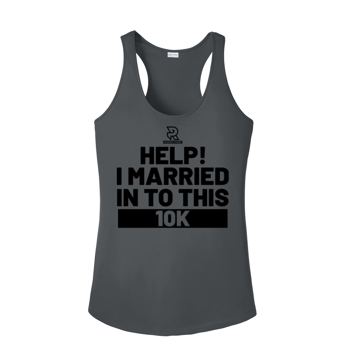 HELP! I MARRIED INTO THIS 10K (Black) - Womens Competitor Racerback Tank
