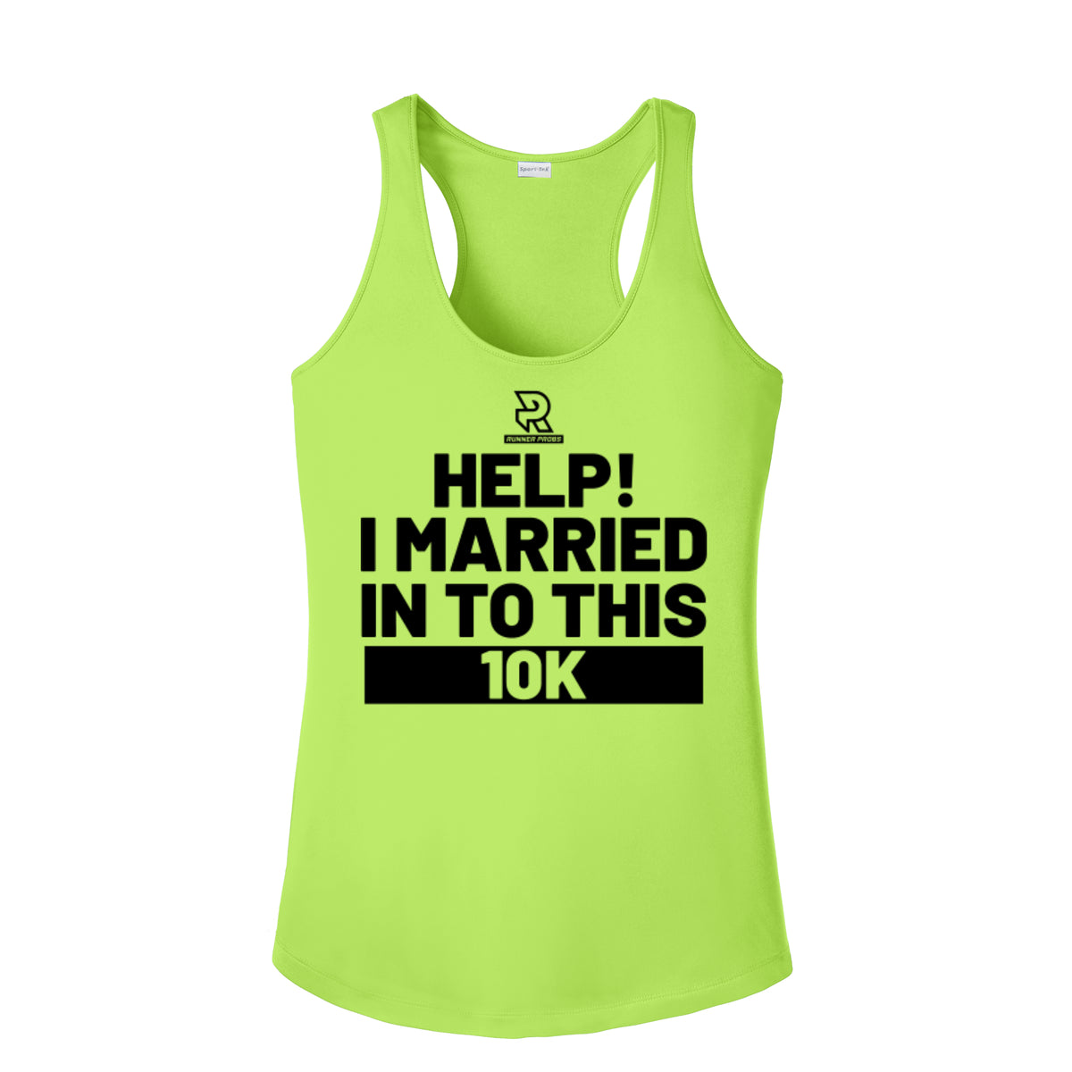 HELP! I MARRIED INTO THIS 10K (Black) - Womens Competitor Racerback Tank