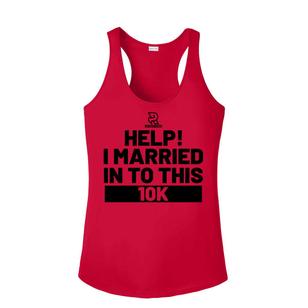 HELP! I MARRIED INTO THIS 10K (Black) - Womens Competitor Racerback Tank