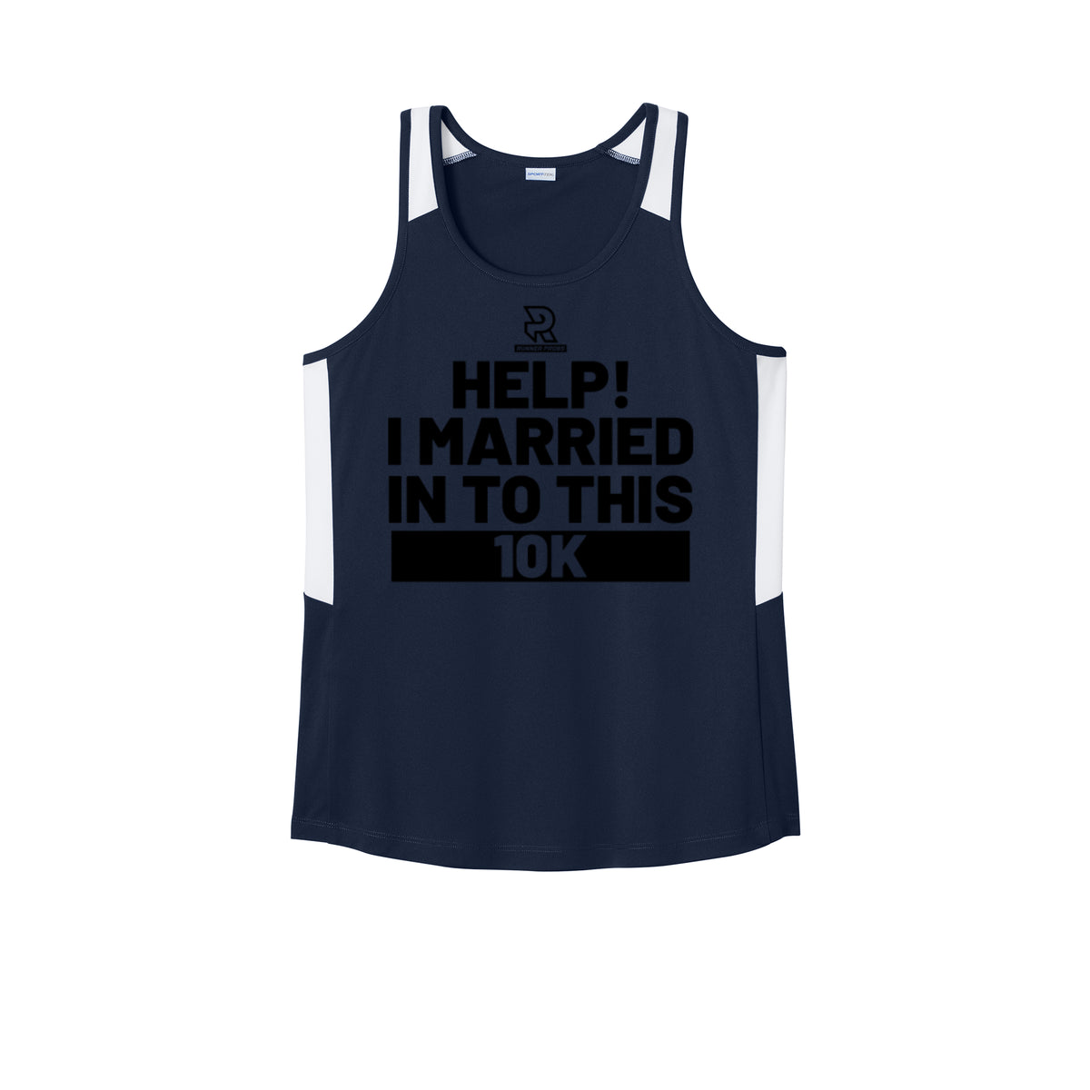 HELP! I MARRIED INTO THIS 10K (Black) - Womens Club Track Tank