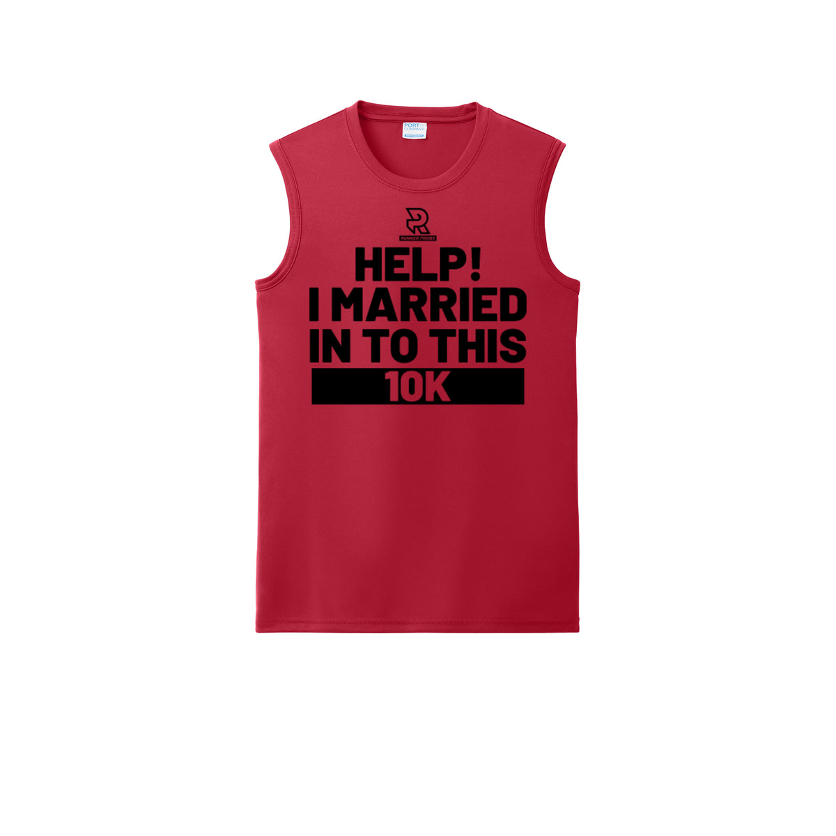 HELP! I MARRIED INTO THIS 10K (Black) - Sleeveless Performance Tee
