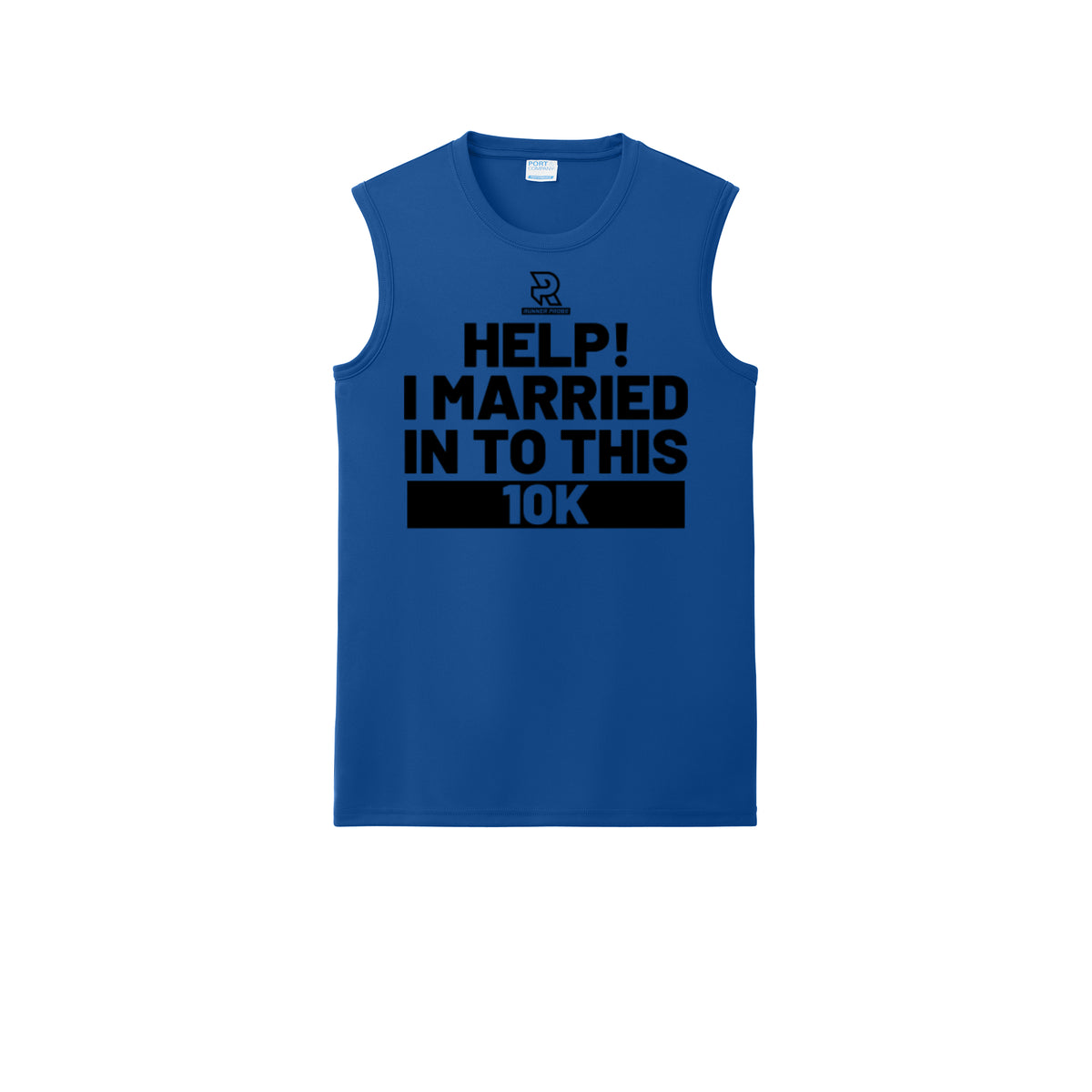 HELP! I MARRIED INTO THIS 10K (Black) - Sleeveless Performance Tee
